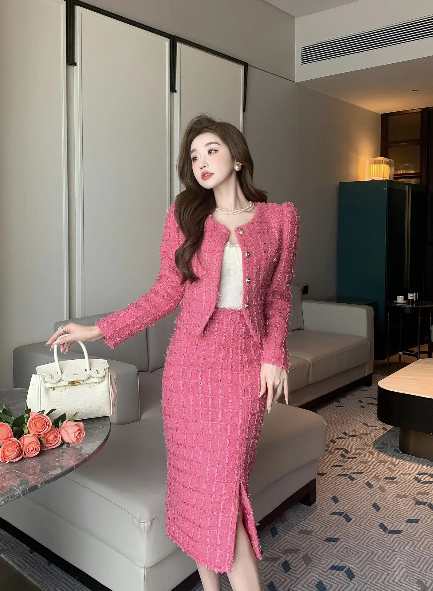 

2023 Autumn Winter Fashion New Women's Clothing Mid-length dress set 1013