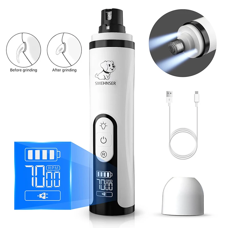 3SpeedLEDElectronicNailClippersforDogCatQuietPowerfulDigital