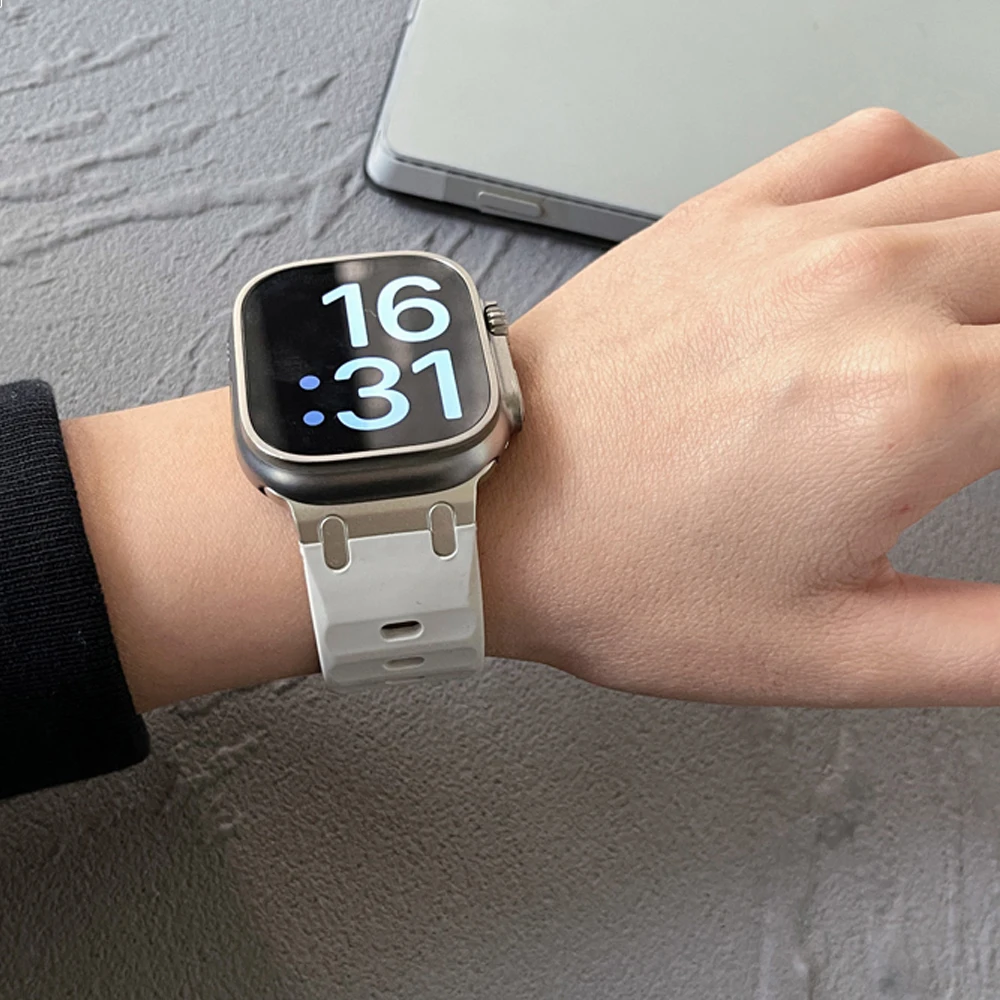 Strap for Apple watch ultra 2 band 49mm 45mm 44mm Stainless Steel correas Sport Silicone bracelet iwatch Series 9 8 7 SE 10 46mm 2 Strap for Apple watch ultra 2 band 49mm 45mm 44mm Stainless Steel correas Sport Silicone bracelet iwatch Series 9 8 7 SE 10 46mm – Bild 2