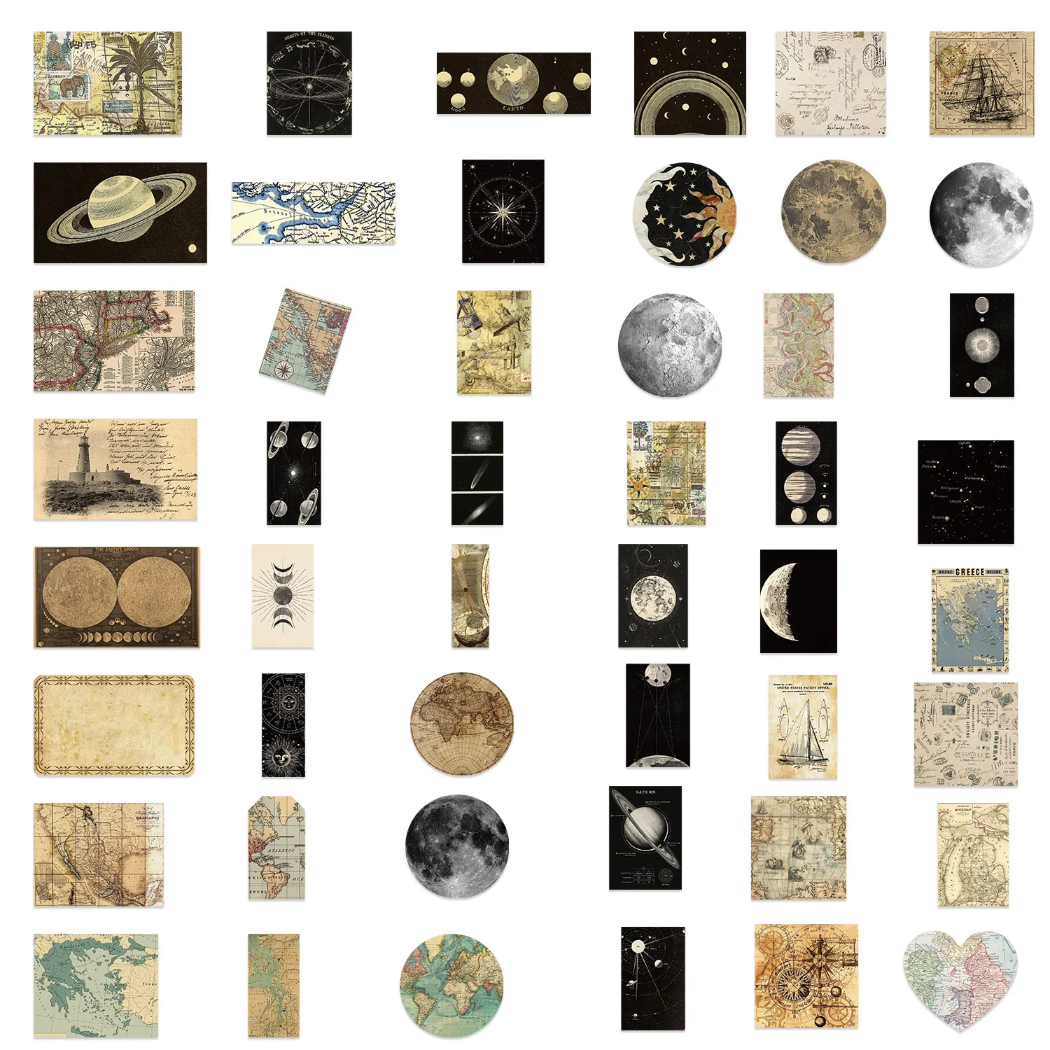 10/50PCS Vintage Planet World Map Stickers Graffiti Waterproof DIY Skateboard Luggage Phone Guitar Laptop Classic Toy Sticker