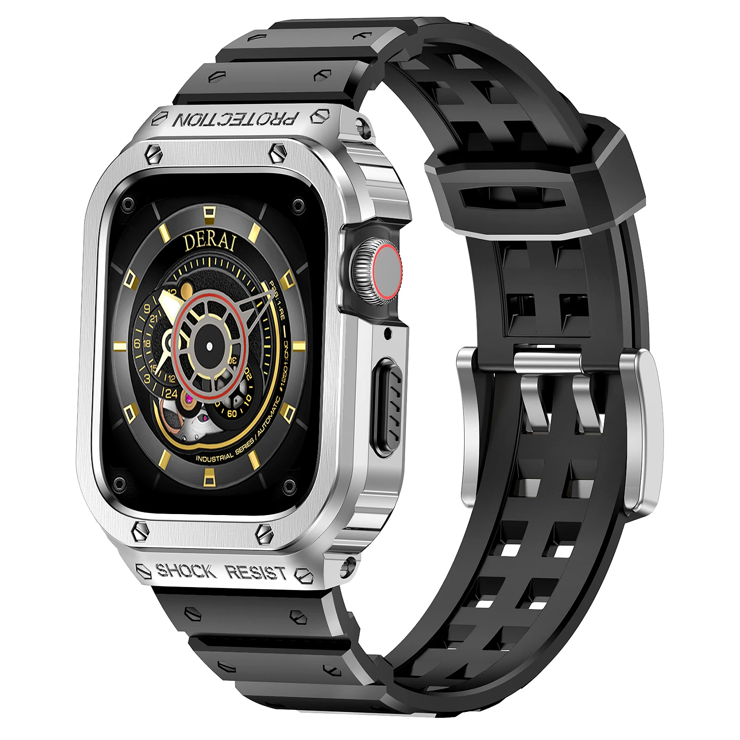 Stainless Steel case+silicone strap For Apple Watch Band 45mm 44mm 44 mm iwatch 4 5 SE 6 Cover bracelet apple watch serie 7 45mm