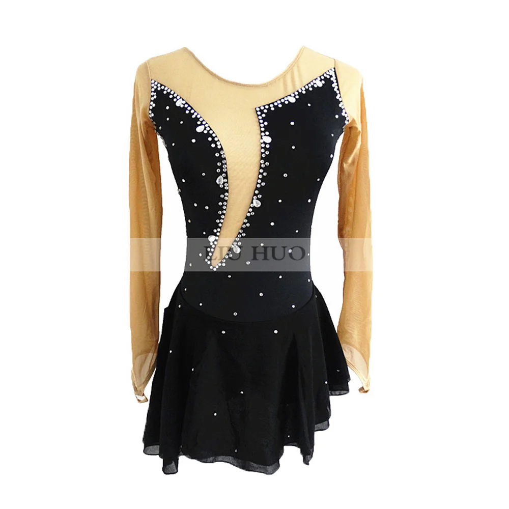 LIUHUO Figure Skating Dress - Stretch Spandex Performance Costume With  Hand-Sewn Crystals For Kids & Adults Ice Skating Dress