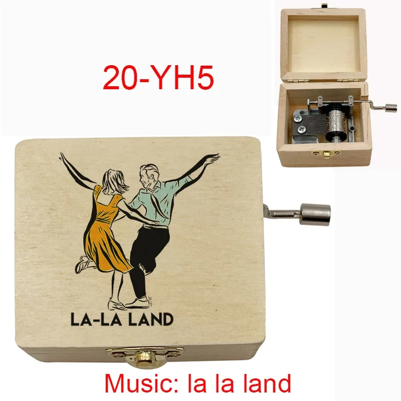 New Printed La La Land Wooden Music Box 18 Tones Accept OEM Text Picture Musical Gifts for Girlfriend Couple Birthday Party 3