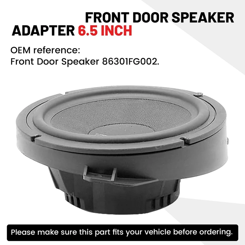 6.5 Inch Front Door Speaker Adapter For Subaru Forester Impreza Outback WRX/STI Audio Speaker Spacer Ring Bracket Replacement