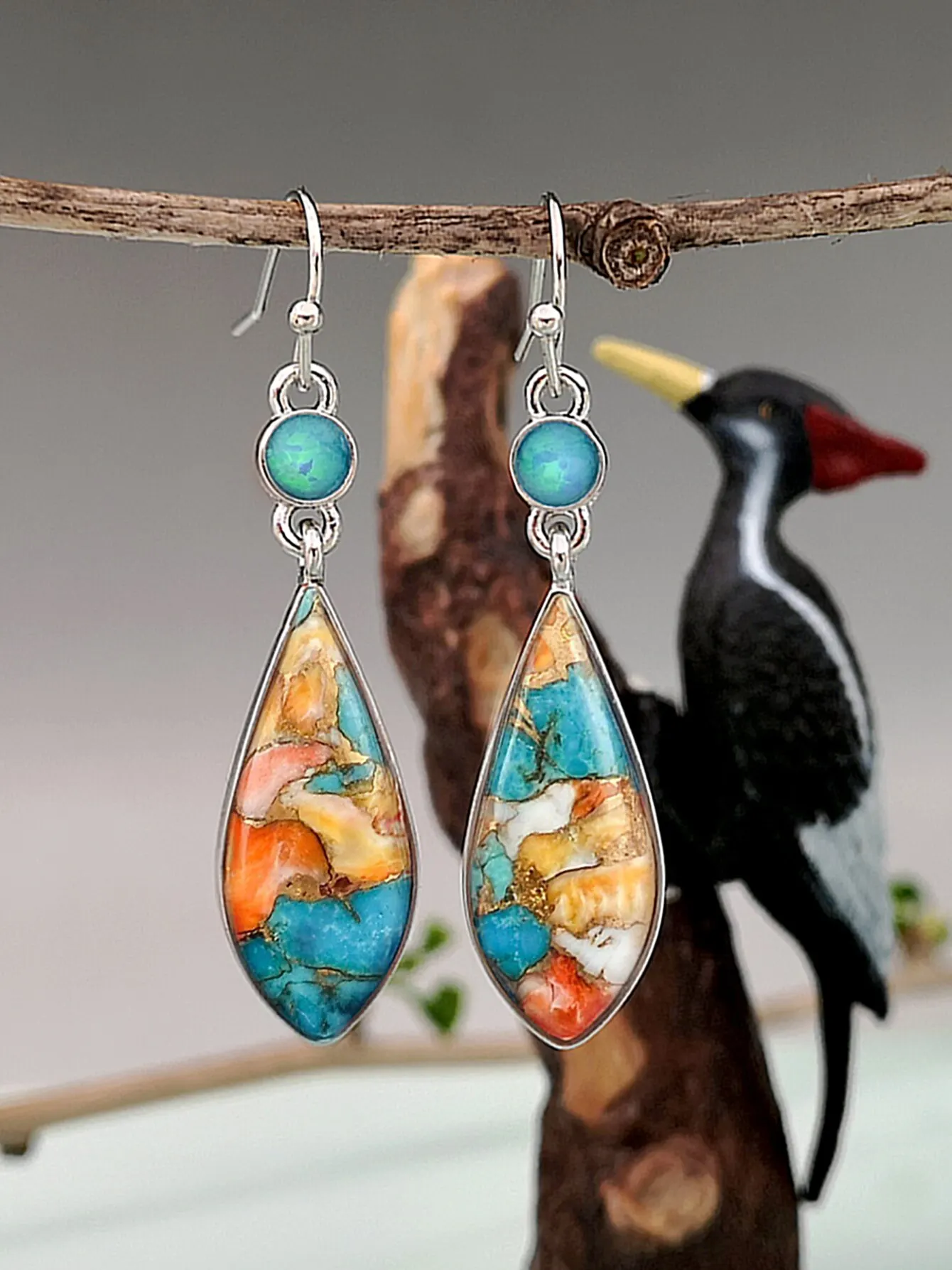 Vintage Style Colorful Artificial Enamel Dangle Earrings for Women Fashion Jewelry Earring Accessories Party Gift Vintage Style Colorful Artificial Enamel Dangle Earrings for Women Fashion Jewelry Earring Accessories Party Gift Mallzona