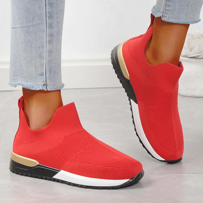 Sneakers Women Vulcanized Shoes Ladies Solid Color Slip-On Sneakers for Female Casual Sport Shoes 2022 Fashion Mujer Shoes