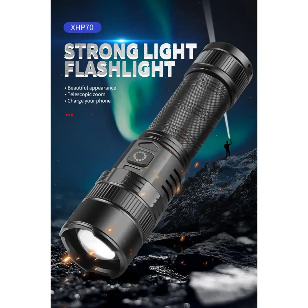 

Xhp70 Portable Mini Led Flashlight 5 Levels Telescopic Zoom Aluminum Alloy Torch Work Light Hand Lantern Wholesale