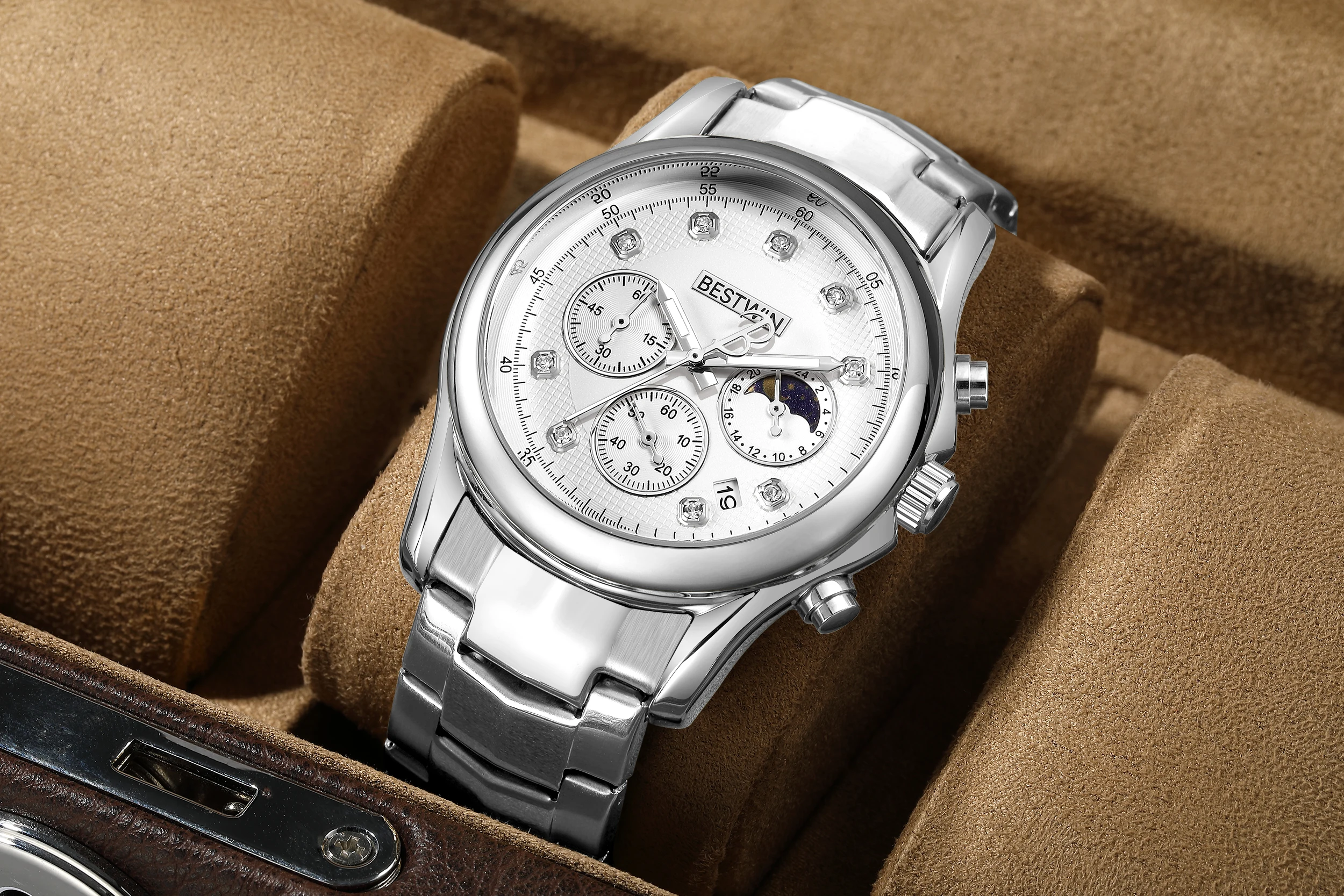 Original New Quartz Watch for Men Chronograph Business Man Watch Waterproof Wristwatch Stainless Steel Luxury Watch