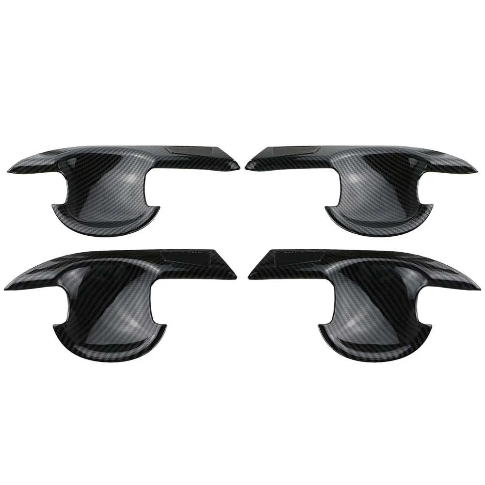 Carbon Fiber Car Door Handle Bowl Cover Trim Frame for Toyota Avanza Premio Veloz Cross 2022 2023 2024 Door Handle Stickers 2