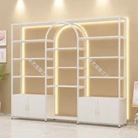 Beauty salon display cabinet Nail polish glue display rack Cosmetics multi-layer shelves with lights Commercial display 1