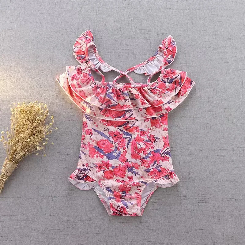 Flower swimsuit for little girl, beautiful swimsuit for summer