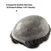 0.04-0.06mm Male Hair Prosthesis Soft Knotted Skin Toupee Men Durable Wigs 100% Human Hair System Unit Capillary Prosthesis 2