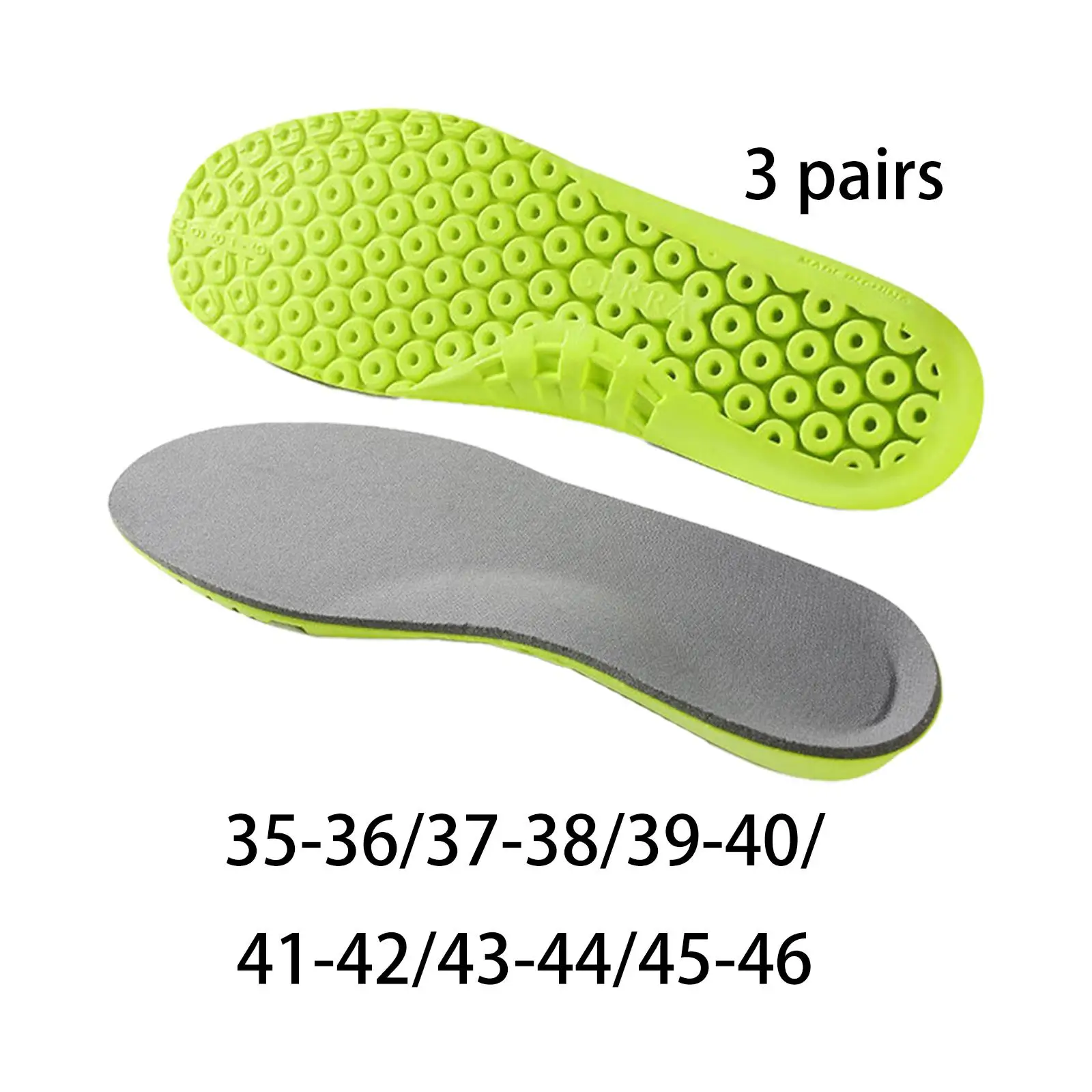 

3 Pairs EVA Insoles for Shoes Cushion Padding Shock Absorption Sneakers Sports