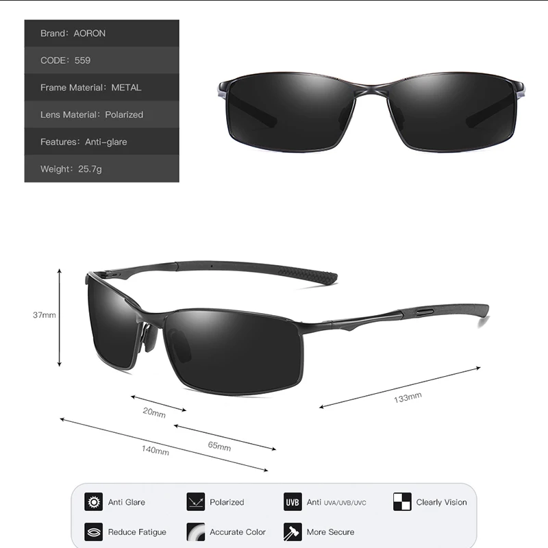 Polarized Sunglasses Men/Women Driving Mirror Metal Frame Goggles UV400 Anti-Glare