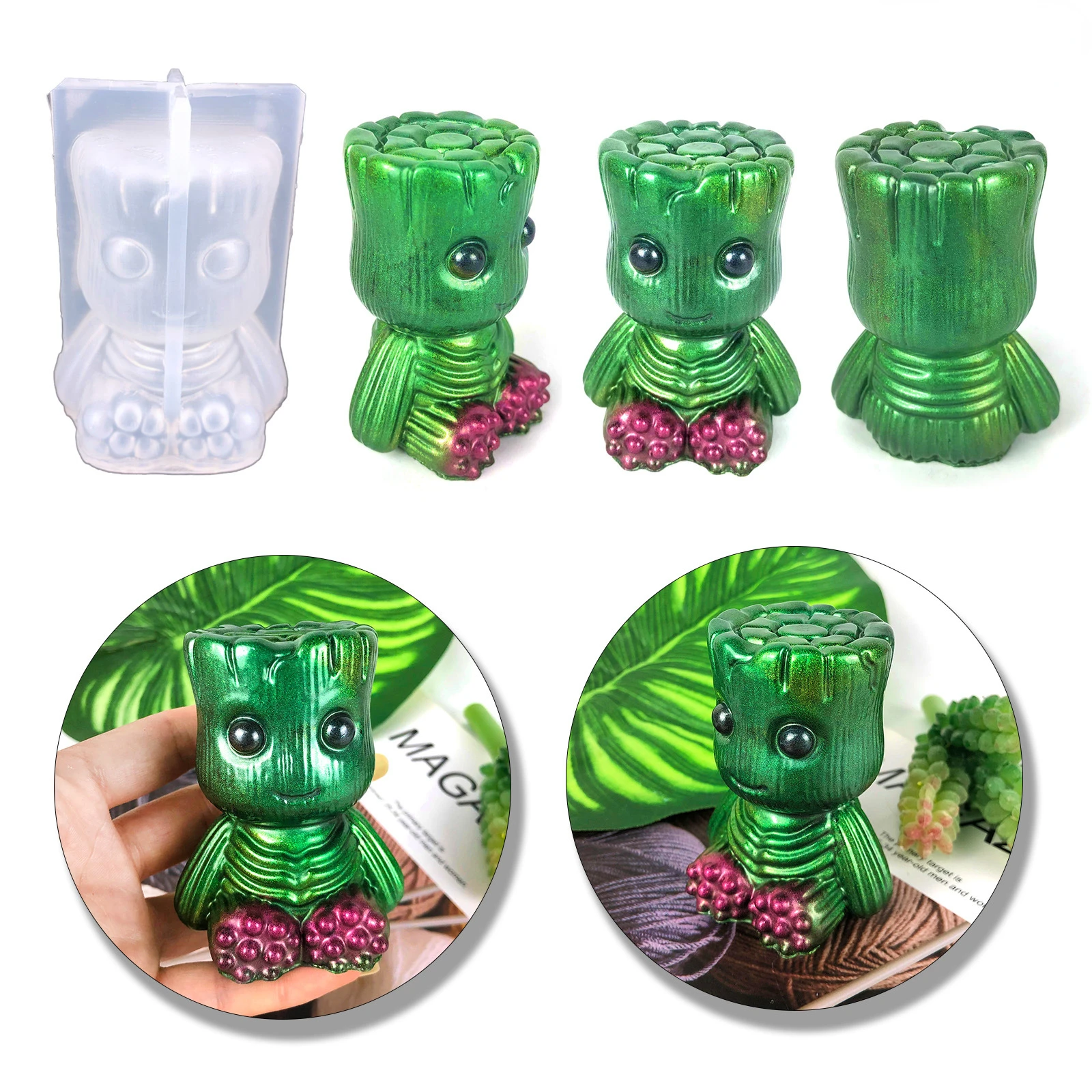 

Tree Man Ornament Epoxy Resin Mold DIY Plaster Candle Aromatherapy 3D Three-dimensional Silicone Mold