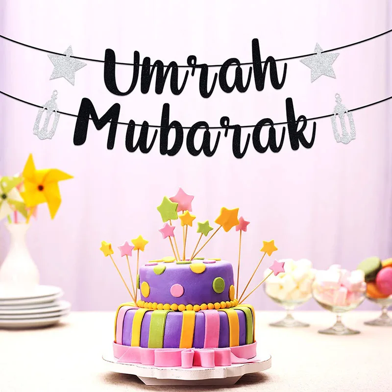 Umrah Mubarak Banner Eid Mubarak баннеры-Декорации для вечеринки Supply