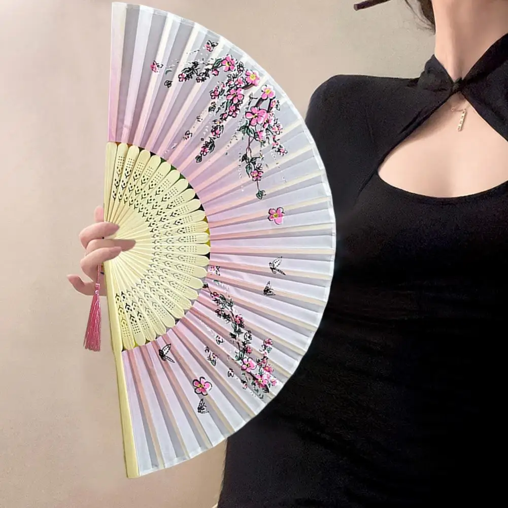 

Lightweight Fan Hand Fan Elegant Handheld Bamboo Fan with Tassel for Dance Performance Home Decoration