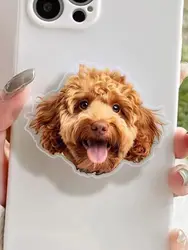 Customized Pet Portrait Phone Grip - Personalized Pop Socket with Your Pet's Photo (Style1)