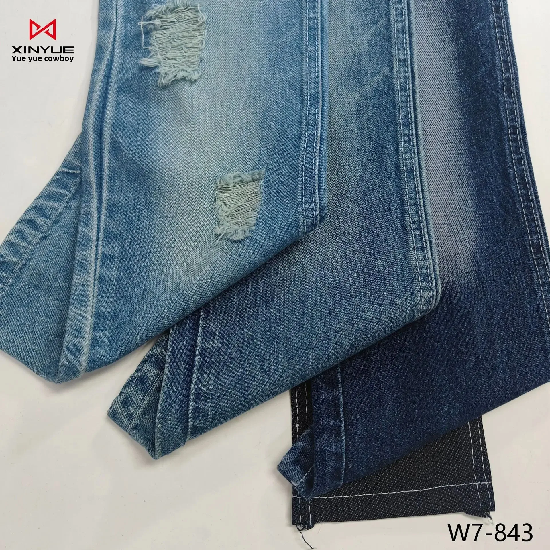 Washed Denim Fabric for Jacket And Pants Wear Resistant Twill Cotton Polyester Winter Outerwear And Bottoms Material