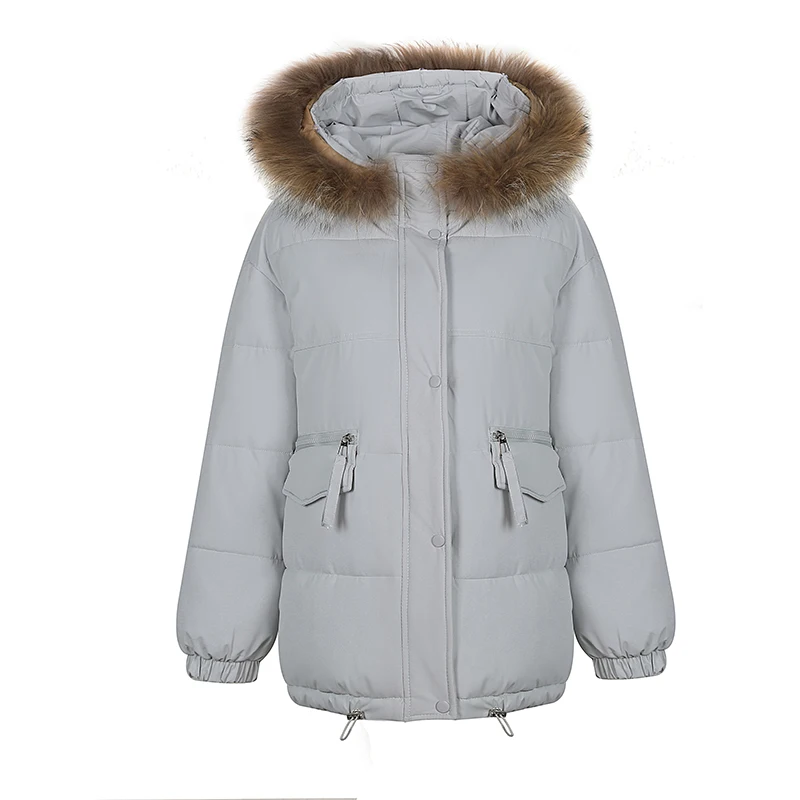 

Women's Cotton Padded Thicken Fleece Lined Long Parka Winter Coat Fur Hooded Jacket with Removable Fur Collar Outwear