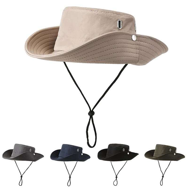  Spring And Summer New Hat Men's Outdoor Mountaineering Sunshade Fisherman Hat Summer Large Brim Breathable Sunscreen Fishing Hat 