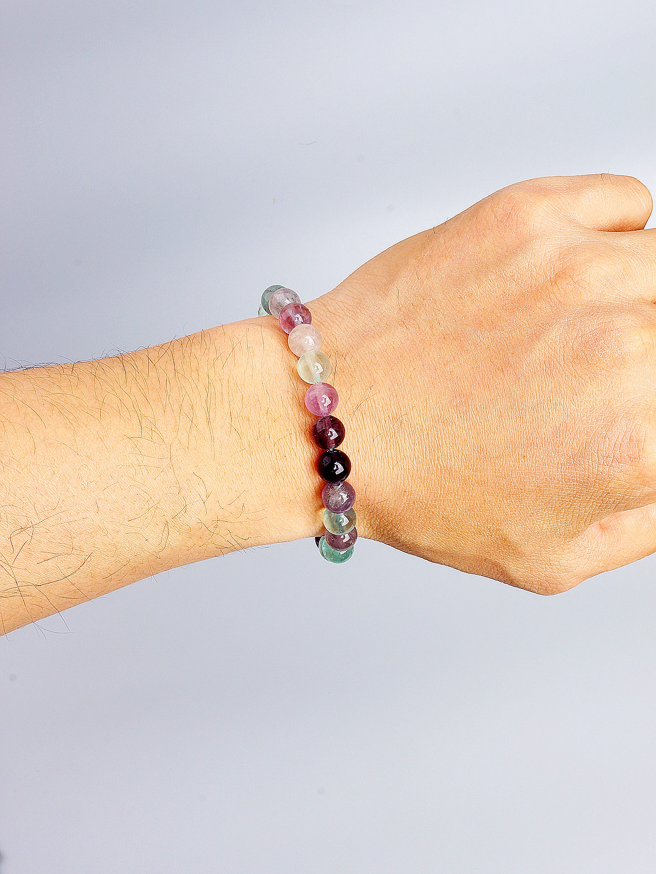 Natural Fluorite Bead Bracelet Crystal Healing Chakra Jewellery_voghion.com