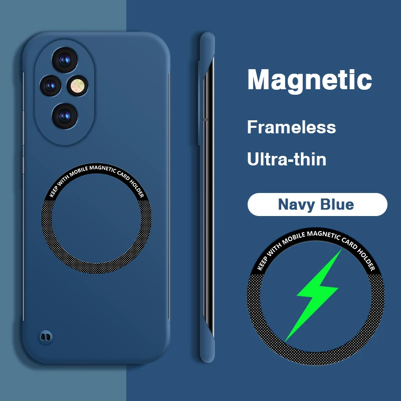 Luxury Magnetic Frameless Hard PC Phone Case with Wireless Charging Capability