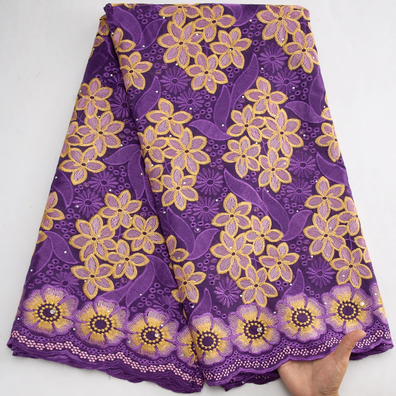 Swiss Voile Lace African Dry Lace Fabric 100% Punch Holes Cotton For Party Sew