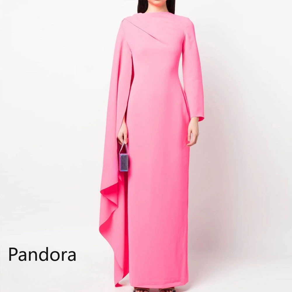 

Pandora O-Neck Saudi Prom Dress Long Sleeves Evening Dress With Ankle-Length Women Wedding Party Gowns Arabia