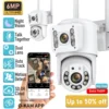 6MP Wireless Security Cameras Dual Lens Dual Screen Detect Auto Tracking Wireless Outdoor Surveillance Camera Freeshipping