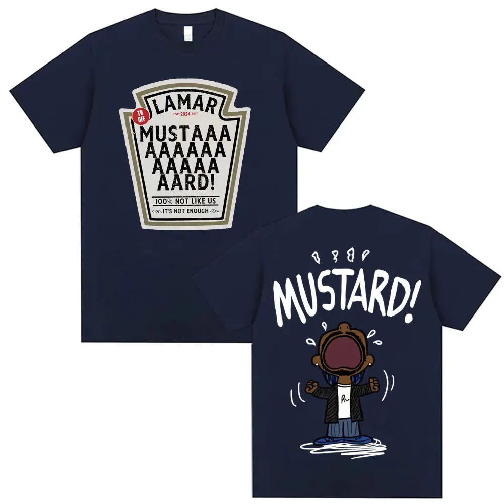 Kendrick Lamar Mustard T Shirts Unisex Harajuku Hip Hop Short Sleeve Popular Music T Shirt Men's Casual Cotton Oversized T-shirt 2