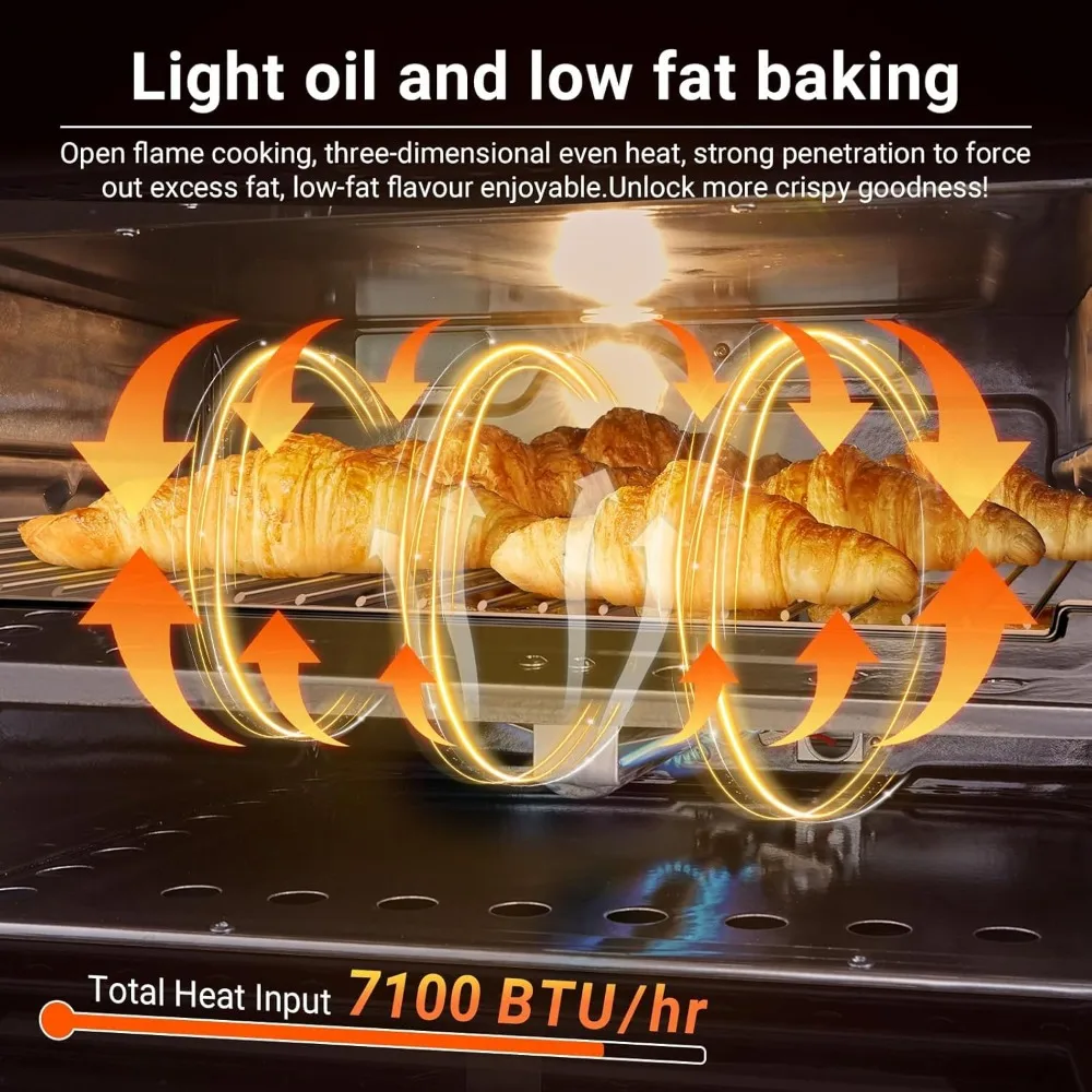 21 Inch RV Gas Range Stove 12V. Gas Range Oven for RV Use with 3 Burners, 1.77 Cu.Ft. Capacity Gas Oven, 28,100BTU 2