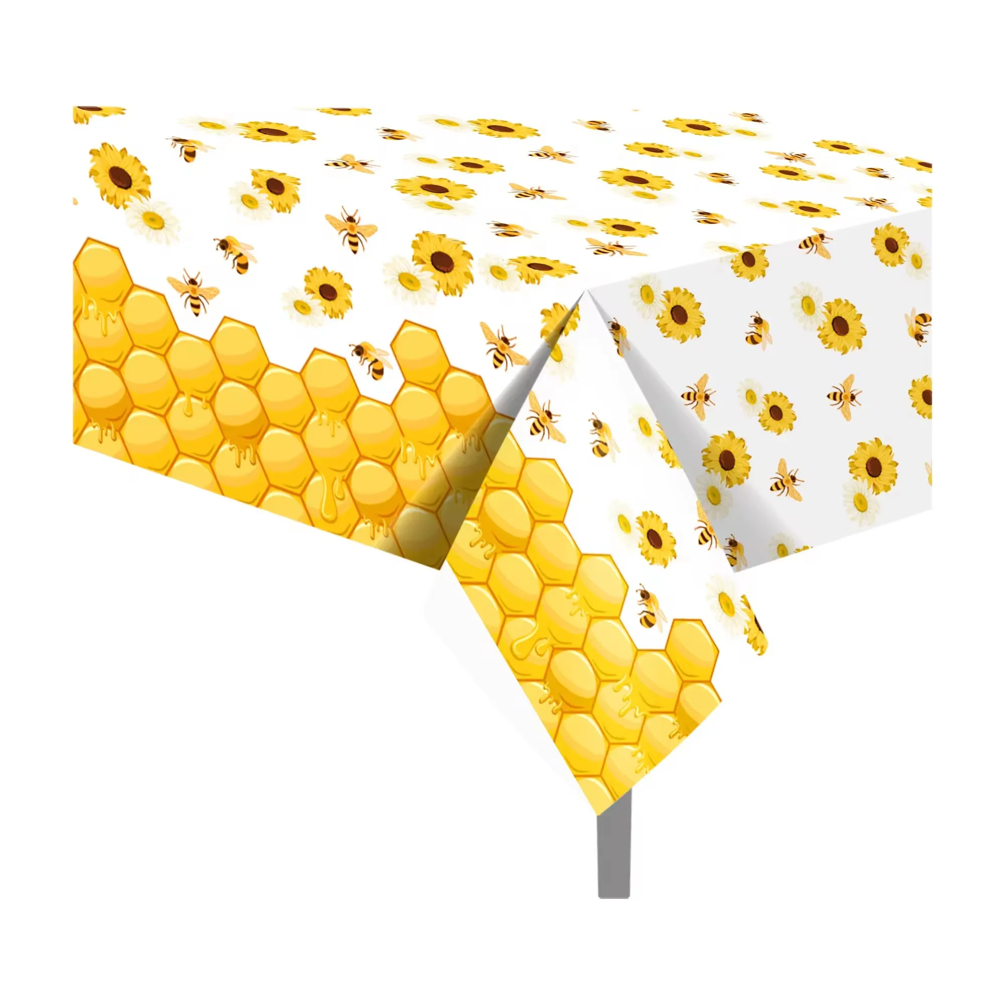 Birthday Party Supplies Disposable Tablecloth Party Supplies Party Decorations Honey Bee Sunflower PE Table Cover Birthday Party Decorations Plastic Tablecloth Disposable Camping Mat