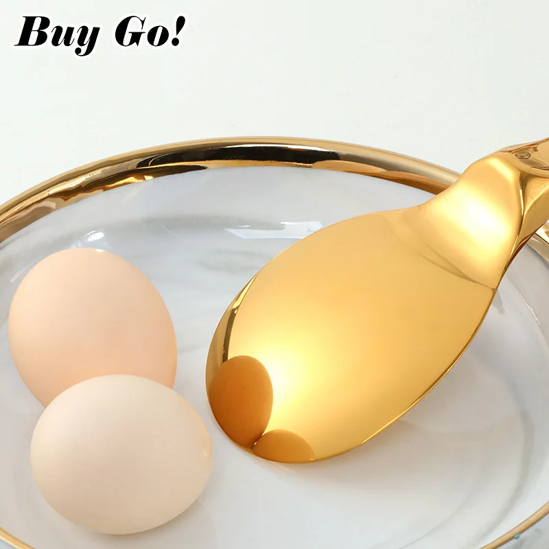 Stainless Steel Spoon 1/2Pcs Non-stick Rice Paddle Long Handle Thicken Soup Spoon Dinnerware Kitchen Cooking Tool