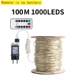 Enchanting LED Silver Wire Fairy Lights - 100M/200M for Magical Celebrations and Decor (100M 1000LEDs)