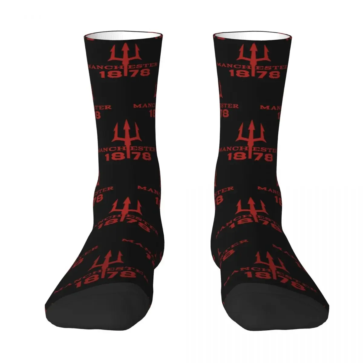 

Devils Of Manchester, Manchester Is Red Socks Harajuku Sweat Absorbing Stockings All Season Long Socks for Man's Woman's Gifts