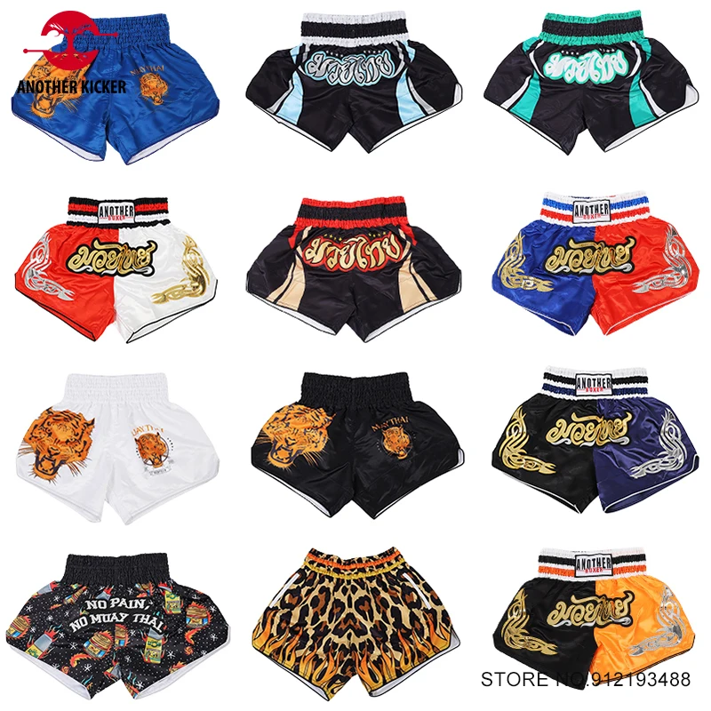 Boxing Shorts Child Women Men's Boxing Shorts Embroidery Thailand Kickboxing Training Pants Gym MMA Martial Arts Fight Equipment