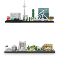 2024 New Hot City Movie Skyline Bricks Pisa Rome Rotterdam Cambridge Education Architecture Building Blocks Fans Birthday Toys 1