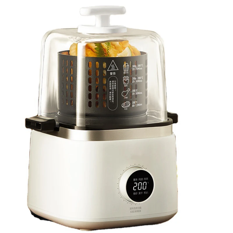 1000W Portable Air Fryer 2L Capacity Visible Air Fryer Household Transparent Visible Air Fryer Led Touch Screen Panel Air Fryer