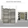 6 Panel Privacy Room Divider, 6' Tall Room Divider Hand-Woven Freestanding Wall Partition for Home Office, Bedroom, Mixed Gray 6