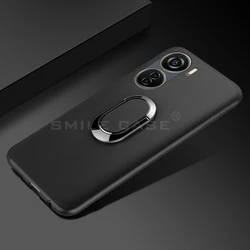 Stylish Black Finger Ring Soft Silicon Cover for ZTE Blade V40 Design (Black)