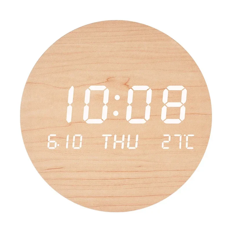 LED Digital Wall Clock Temperature Date Time Multi-function Display Living Room Home Bedroom Silent Clock Fashion Wall Clock