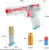 2023Transparent Glock Toy Gun Outdoor Soft Bullets Manual Pistol Toy Airsoft CS Game Ejection Handgun For Boys Birthday Gift 6