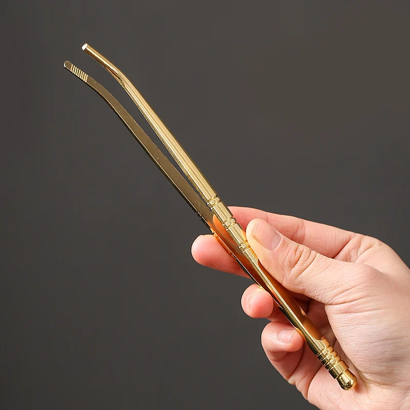Brass Tongs for Tea Toast Bagel Bacon Pure Copper Sugar Ice Clip Heat Resistant Durable Cooking Utensils Teaware Accessories