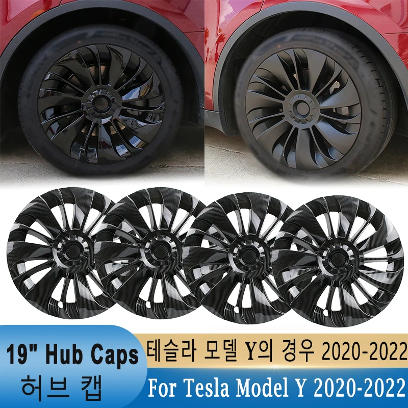 19 inch Hub Caps For Tesla Model Y-Wheel Cover Hub Caps Rim Cover Vehicle Car Exterior Tyre Tire Trim Accessories