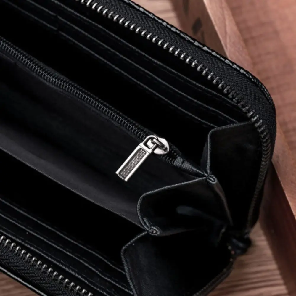 Luxus Lange Brieftasche Multifunktions Geld Tasche Kartenhalter Geld Tasche mit Handschlaufe Alligator Muster Geldbörse für Männer – Detail 2