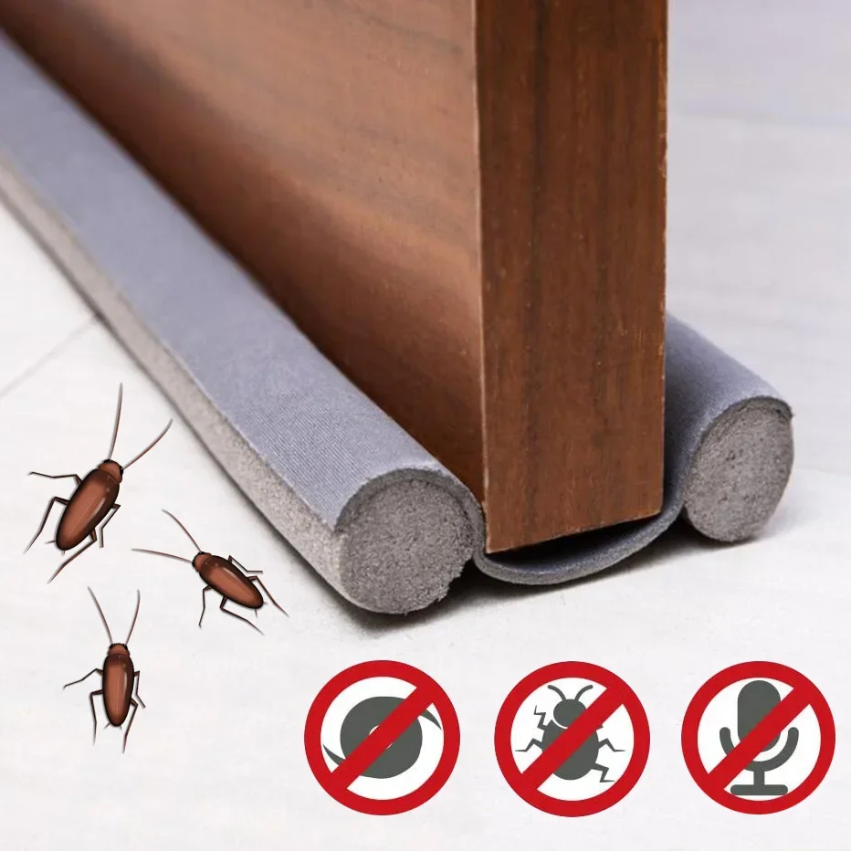 Burlete Para Puerta De 96 Cm - Aisla Del Frío, Polvo E Insectos, Blanco, De Espuma Y Cuero, Fácil De Instalar