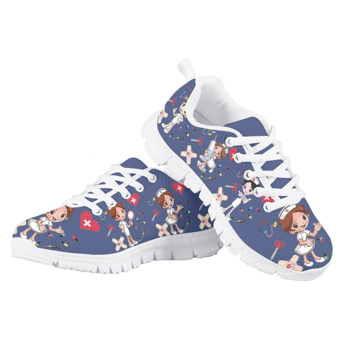 

Nopersonality Cartoon Little Nurse Children's Shoes Girls Fashion Breathable Sneakers Boys Sports Shoe Size 28-36 School