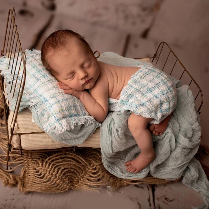 

Baby Photo Clothes Long Tail Beanie Romper Pose Pillow Newborn Photo Props Costume Photo Backdrop Skin-Friendly Outfit