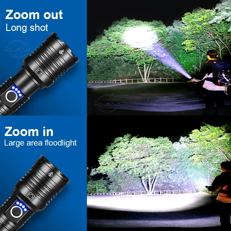 Lampe Torche LED Rechargeable USB 900 000 Lumens - Super Puissante Pour Extérieur